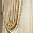 thumbnail image 3 of Custom Size Luxury French Modern Curtains for Living Room Bedroom Precision Jacquard Curtain Geometric Beige Lace Curtain Home, 3 of 5