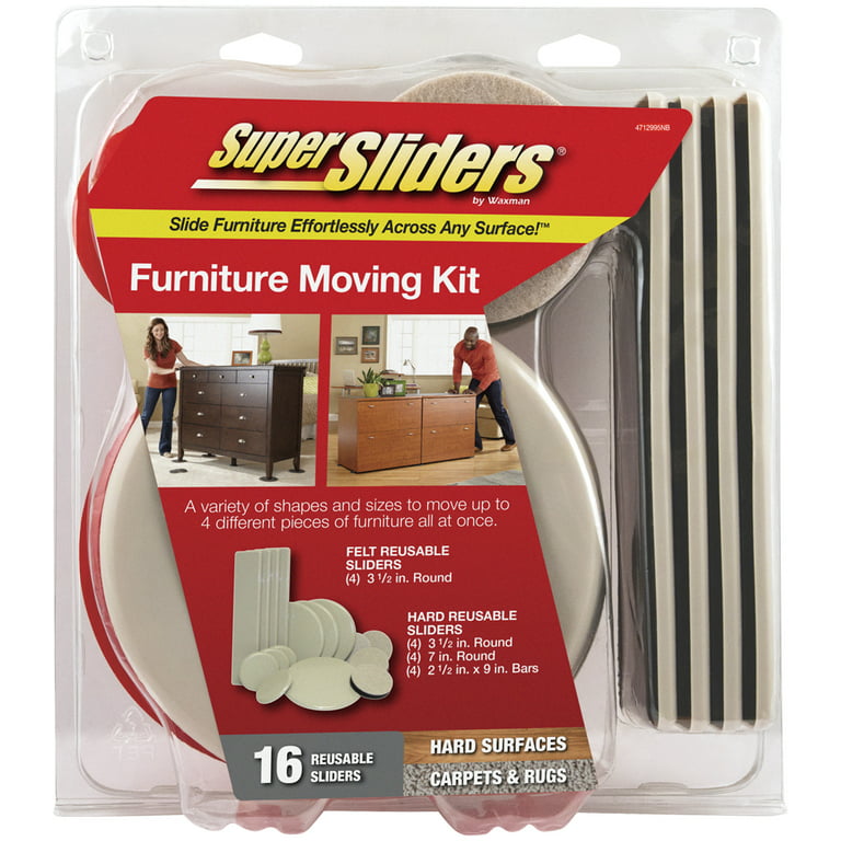 Super Sliders 2 1/2 Round Reusable Furniture Sliders, Beige (16 Pack)