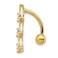 thumbnail image 2 of 10k Yellow Gold Cubic Zirconia Cz Belly Button Rings Screw Navel Bars Body Piercing Naval, 2 of 7
