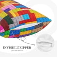 thumbnail image 3 of Gaeub Colorful Plastic Blocks Pattern Printed Pillow Case, Comfort Soft Hidden Zipper, Suitable for Sofa, Bedroom-14"x20", 3 of 6