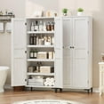 thumbnail image 3 of 63" Tall 5-Tier Storage Cabinet with Doors | Freestanding Pantry with Adjustable Shelves for Kitchen & Bathroom, 3 of 6