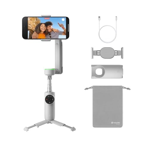 Insta360 Flow Pro - Estabilizador de cardán impulsado por IA para teléfono inteligente, compatible con Apple DockKit, seguimiento panorámico infinito de 360º, estabilización de 3 ejes, trípode incorpo