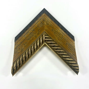 3 1/2" Readymade Wood Picture Frame (Antiqued Gold with Rope)