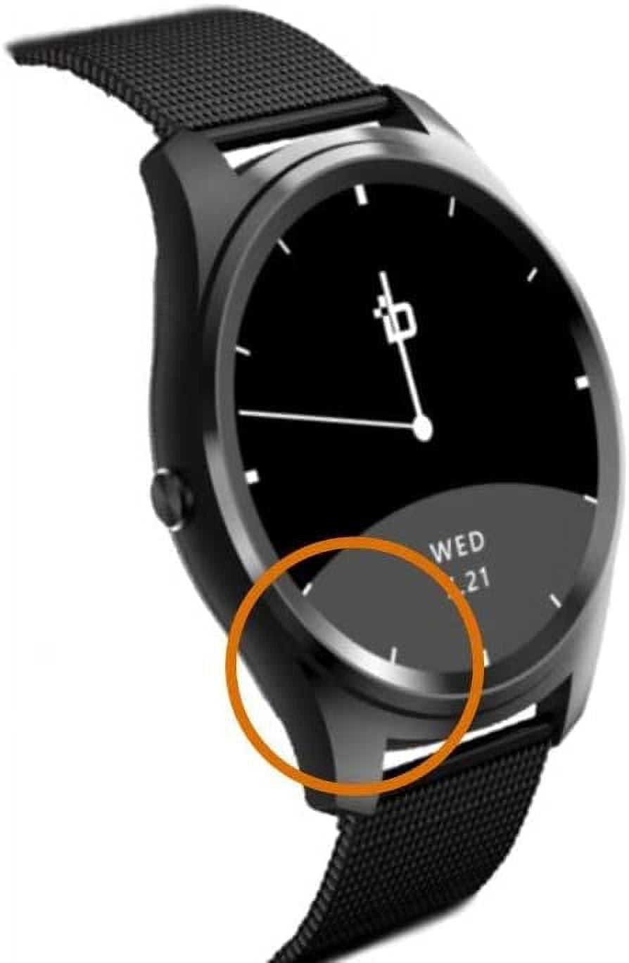 Bean Information Technology Fusion Smart Watch Compatible with Android Phones, Black with Stainless Strap