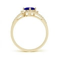 thumbnail image 2 of ANGARA Natural Oval Tanzanite and Diamond Bridal Set in 14K Yellow Gold for Women (Size-7x5mm) | December Birthstone, Birthday, Anniversary, Jewelry Gift for Women | Natural Tanzanite Ring, 2 of 8