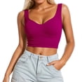 thumbnail image 1 of Gpoecd Womens Athletic Tank Tops Ribbed Workout Yoga Racerback Camisole Lightweight Wicking Activewear Top Camisole with Built In Bra Red,M, 1 of 8