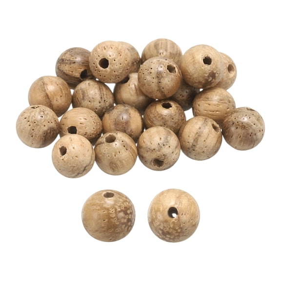 Uxcell 100pcs Natural Wooden Beads 6mm Silky Wood Round Polished Loose Bead Smooth Spacer Balls Beading for Jewelry Making Bracelets Necklace Earrings Craft DIY