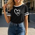 thumbnail image 4 of Neewe Blouse for Women Dressy Casual Short Sleeve Color Block Tops Fashion Peint Crew Neck Tunic Shirts Summer Clothes, 4 of 8