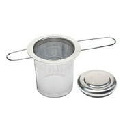 Stainless Steel Tea Strainer Two Handle Tea Infuser Foldable Tea Filter with Lid