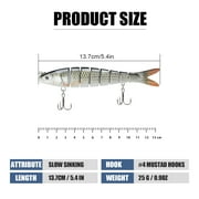 TRUSCEND Swimmax Fishing Lure with BKK Hook, Easy Catch: Wiggling, Vibrating, Rattling with Noise, Heavy-Duty Dyneema Fiber Jointed Swimbait for Bass, Trout, Crappie,Ideal for Family Fishing