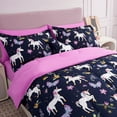thumbnail image 3 of Kids Comforter Bed Set Full Size for s Girls, 8 Pieces Bed in a Bag with Shams, Purple Pink Unicorn Full Soft Microfiber Kids Comforter Bedding Set, 3 of 6