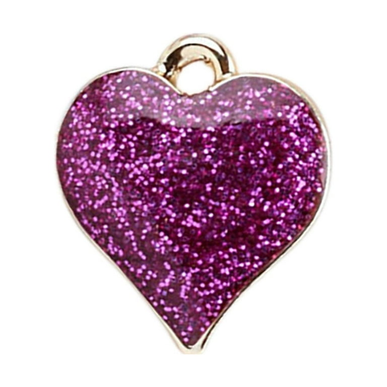 CAKVIICA 30 PC Heart Shape Charms Bling Charms For Jewelry Making