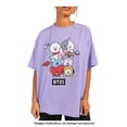 thumbnail image 1 of Playera BT21 para Niña, Manga Corta Torre Personajes Oversize Lila Talla 16X, 1 of 4