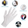 thumbnail image 4 of Alivio de manos secas, guantes lavables y reutilizables para múltiples usos, cómodos y sencillos para usar en desfiles, paño suave de algodón blanco ideal para guantes de archivo, 4 of 7