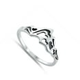 thumbnail image 4 of Unique Boho Heart Mountain Range Ring .925 Sterling Silver Band Jewelry Female Male Unisex Size 7, 4 of 4