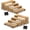 2 Pack Natural Wood, variant on 2 Set Widened  Display Risers for Vendor Events, Stackable Modular Cupcake Stand Buffet Risers, Dessert Table Display Set, Tiered Display Shelves, Coffee Bar Organizer, Charcoal
