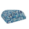 thumbnail image 1 of Floral Foot Rest, Turkish Ceramic Art Swirled Nature Leaves Middle Eastern Design Print, Non-Slip Backing Adjustable Ergonomic Memory Foam Leg Support for Office, Blue Navy and Green, by Ambesonne, 1 of 5