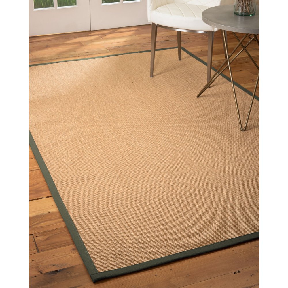 Natural Area Rugs Catalina Custom Sisal Rug, 2'6" x 12', Green Border