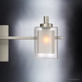 thumbnail image 6 of Urban Ambiance Luxury Modern Bathroom Vanity Light, Medium Size: 6"H x 21"W, with Posh Style Elements, Brushed Nickel Finish and Sand Blasted Inner Glass, Clear Outer Glass, UQL2403, 6 of 8