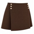 thumbnail image 3 of Falda Short George para Dama, Simulación Doble Prenda con Botones Café Talla EG, 3 of 4