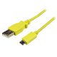 thumbnail image 1 of Cable Slim Micro B A Usb A 1M Carga Sincronizacion Amarillo . Startech USBAUB1MYL, 1 of 1