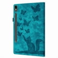 thumbnail image 5 of Nalacover Tablet Case for Samsung Galaxy Tab S9 FE/S9 11.0" 2023 Flip Wallet Case with Card Slots Elastic Band Pen Holder - Cute Butterflies Cat Pattern PU Leather Stand Shockproof Cover - Green, 5 of 9