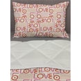 thumbnail image 3 of Romantic Comforter & Sham Bedding Set, Love Typography Along a Bunch of Little Heart and Dots Romance Days, 3 pcs Duvet Set Microfiber Filling Quilt, 5 Sizes, Pink Red and Eggshell, by Ambesonne, 3 of 4