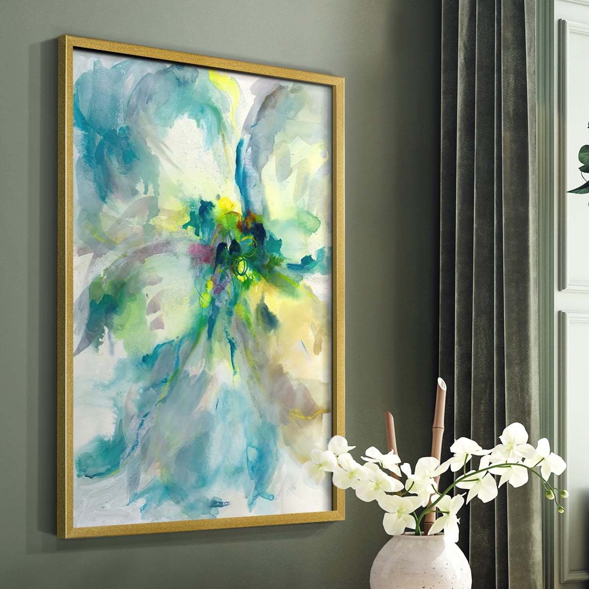 Maybe Petunias II in Gold Solid Wood 16 x 20 Framed Print
