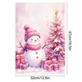 thumbnail image 3 of Pink Christmas Garden Flag, Double Sided Outdoor Decoration with Snowman and Reindeer Motifs, Festive Yard Flag for Holiday Season, Suitable for Garden, Porch, Patio, and Balcony Display, 3 of 6