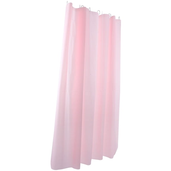OUNONA Pink Solid Color Waterproof Peva Shower Curtain with Hooks for Bathroom Decor