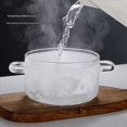 thumbnail image 1 of 2X Cacerola de Vidrio Olla Transparente para Cocinar Olla para Sopa Calentador Cacerola de Vidrio con Dos Asas y Tapa Plateada, 1 of 2