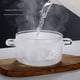thumbnail image 1 of 2X Cacerola de Vidrio Olla Transparente para Cocinar Olla para Sopa Calentador Cacerola de Vidrio con Dos Asas y Tapa Plateada, 1 of 2