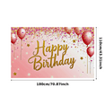 thumbnail image 2 of Pink and Gold Glittery Happy Birthday Banner with Balloons and Stars Background, Party Decoration, Birthday Party Supplies, Photography Props, Backdrop Decor for Celebrations, 2 of 7