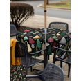thumbnail image 4 of Outdoor Tablecloth with Umbrella Hole and Zipper, Christmas Tree Square Table Cloth 54x54 Inch Waterproof Tablecloth, Winter Colorful Xmas Trees Snowflakes Picnic Table Cover for Patio Camping, 4 of 7
