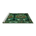 thumbnail image 2 of Ahgly Company Machine Washable Indoor Rectangle Medallion Turquoise Blue French Area Rugs, 2' x 3', 2 of 4