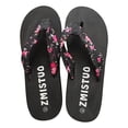 thumbnail image 5 of Yuanlong Womens Sandals Floral Print Summer Flip-Flops Flat Bottom Leisure Everyday Stylish Beach Sandals, 5 of 9