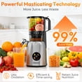thumbnail image 4 of Open Box INSMART Cold Press Juicer,Juicer Machines with 5.4" Large Feed Chute,300w Slow Juicer Machines Fit Whole Vegetables and Fruits,Touchscreen Slow Masticating Juicer with 4 Mode(With Cleaning Function), 4 of 10