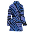 thumbnail image 2 of Black Blue Zebra Pattern Women Bathrobe One Size Univeral Fits Fashion Lightweight Plush Fleece Long Robe For Women, 2 of 3
