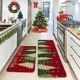 thumbnail image 4 of YIKA 2 Pcs Christmas Kitchen Rugs And Mats For Floor Non Slide Backing Mat Merry Christmas Kitchen Decor Kitchen Rug Sets Xmas Decor 16x24in+16x48in Santa Claus Christmas Tree Carpet Mat B, 4 of 6