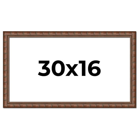 30x16 Dark Brown Bamboo Real Wood Picture Frame Width 1.5 inches | Interior Frame Depth 0.5 inches