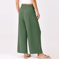 thumbnail image 3 of Women Wide Leg Palazzo Pants High Waisted Casual Lounge Pants 2026 Summer Beach Vacation Outfits with Pockets (Green,XL), 3 of 4