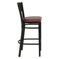 thumbnail image 5 of BizChair Black Circle Back Metal Restaurant Barstool - Burgundy Vinyl Seat, 5 of 7
