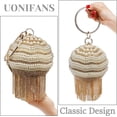 thumbnail image 5 of Evening Bag for Womens Artificial Pearl Glitter Rhinestones Tassel Round Ball Clutch Purse Handbag, 5 of 7