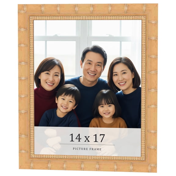 14x17 Light Brown Bamboo Real Wood Picture Frame Width 1.5 inches | Interior Frame Depth 0.5 inches