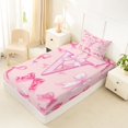 thumbnail image 4 of Manfei Cute Pink Bowtie Twin Sheet Sets For Kids,3D Kawaii Letter B Monogram Bedding,3 Pieces, 4 of 6
