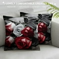 thumbnail image 3 of HENGT Black and Red Rose Flower Throw Pillow Covers Cushion Decorative Square Pillow Cases for Couch Sofa Bed, 3 of 5