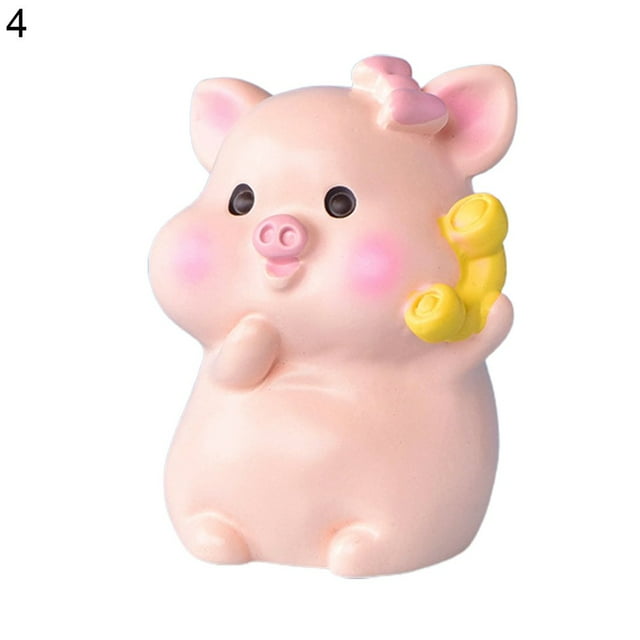 Figurine de Cochon Posture Unique Drôle Expression Résistant à l'Usure DIY Fée Jardin Poupée Maison Statue de Porc pour la Maison