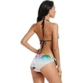 thumbnail image 5 of Butterfly in Blossoms Zen Women Two Piece Swimsuit Sexy Swimwear Halter String Triangle Bikini Sets, Small, 5 of 6