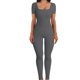 thumbnail image 1 of Monos De Mujer Mamelucos ajustados acanalados, monos ajustados para mujer, ropa informal suave (gris oscuro M) Cgtredaw Para estrenar, 1 of 6