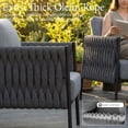 thumbnail image 6 of LayinSun Outdoor Patio Woven Rope Chairs, 2-Person Deep Seating Modern Armchairs 2-Seat for Outside, 6 of 8